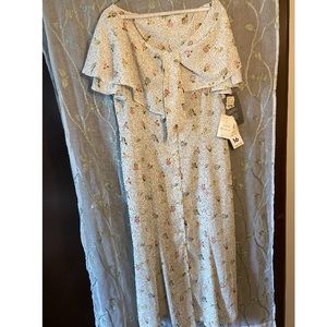 Liz Claiborne Vintage White dress with floral